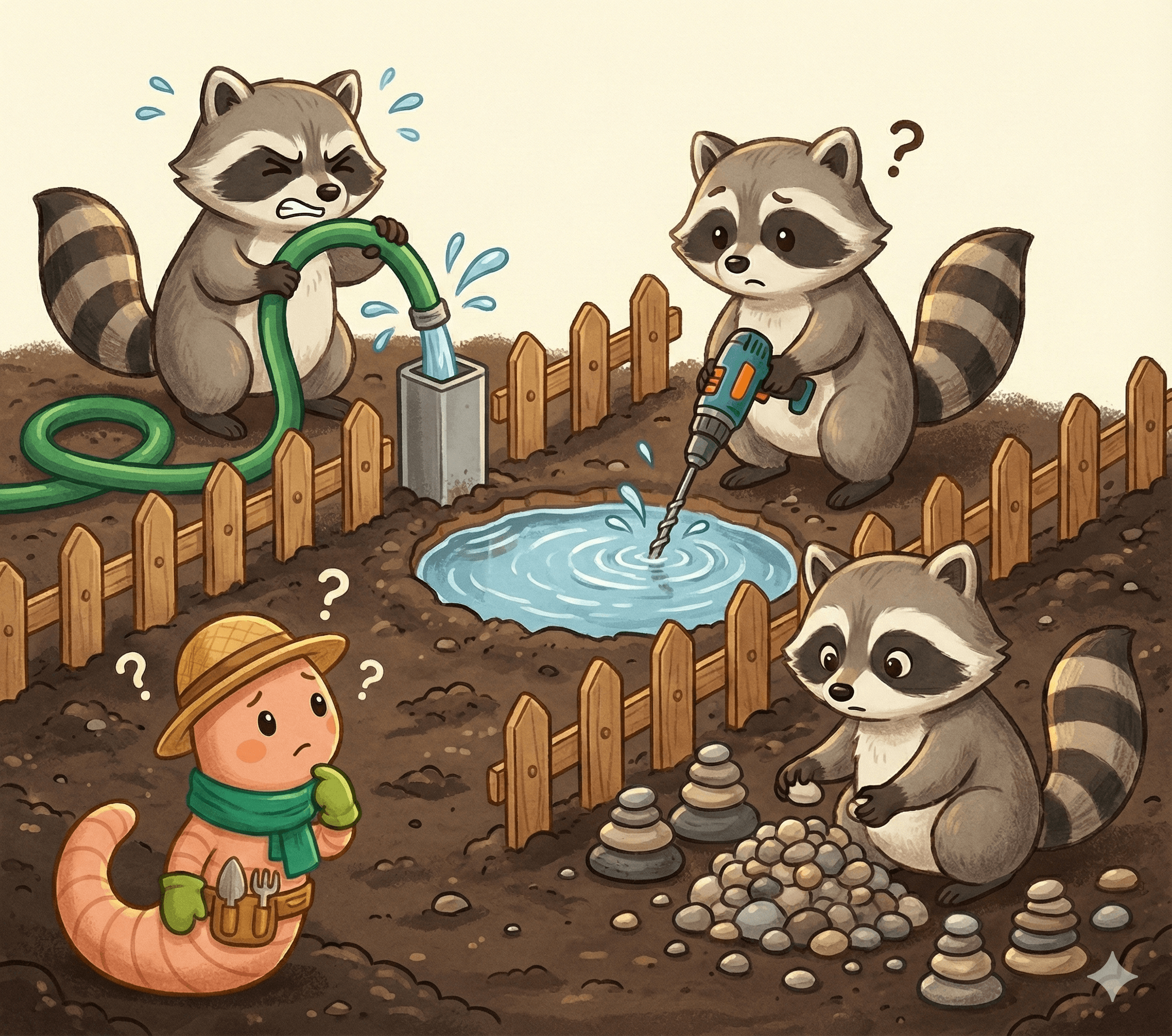 podrick meets three raccoons that represent providers of kubernetes distributions